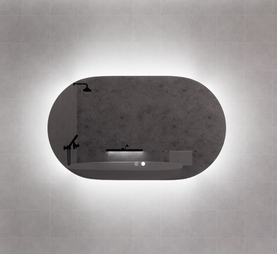 RIVA O2 LED Oval Frameless Mirror 900/1200mm