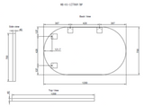 RIVA Oval Framed Mirror 1200x700mm - Matte Black