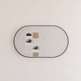 RIVA Oval Framed Mirror 1200x700mm - Matte Black