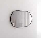RIVA Oval Framed Mirror 1200x700mm - Matte Black