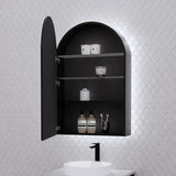 RIVA PARIS Matte Black ARCH LED Shaving Cabinet 605mm
