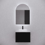 RIVA PARIS Matte Black ARCH LED Shaving Cabinet 605mm