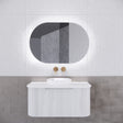 RIVA PARIS Matte White Oval LED Shaving Cabinet 870mm