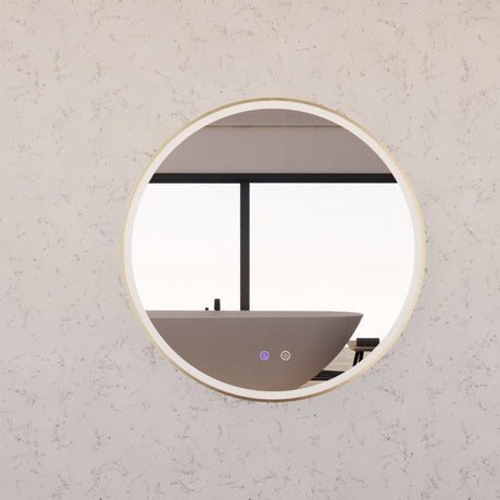RIVA R3 LED Round Frame Mirror 600/800mm Brushed Gold