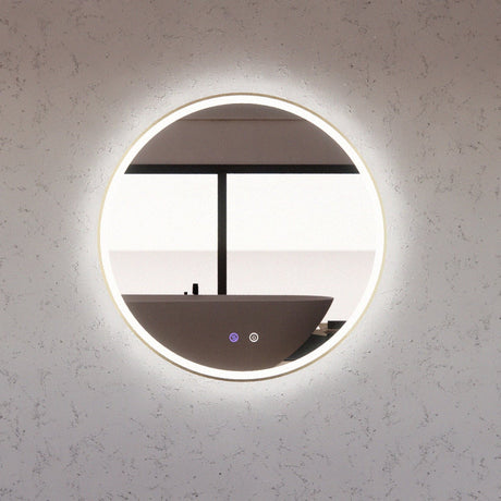 RIVA R3 LED Round Frame Mirror 600/800mm Brushed Gold