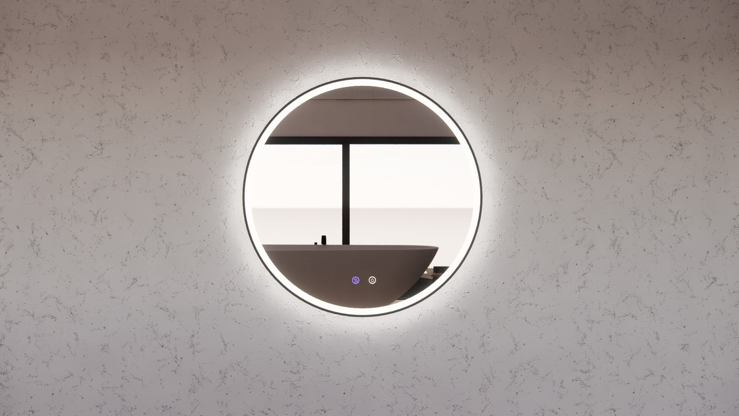 RIVA R3 LED Round Frame Mirror 600/800mm Matte Black