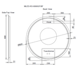 RIVA R3 LED Round Frame Mirror 600/800mm Brushed Nickel