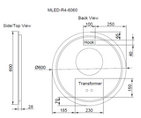RIVA R4 Round Frameless 3 colors LED Mirror (600mm)