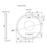 RIVA R4 Round Frameless 3 colors LED Mirror (800mm)