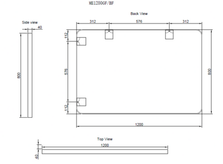 RIVA Rectangle Framed Mirror 900/1200mm