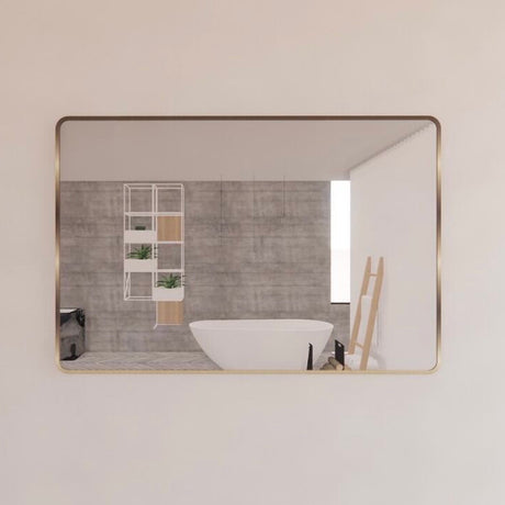 RIVA Rectangle Framed Mirror 900/1200mm - Brushed Gold