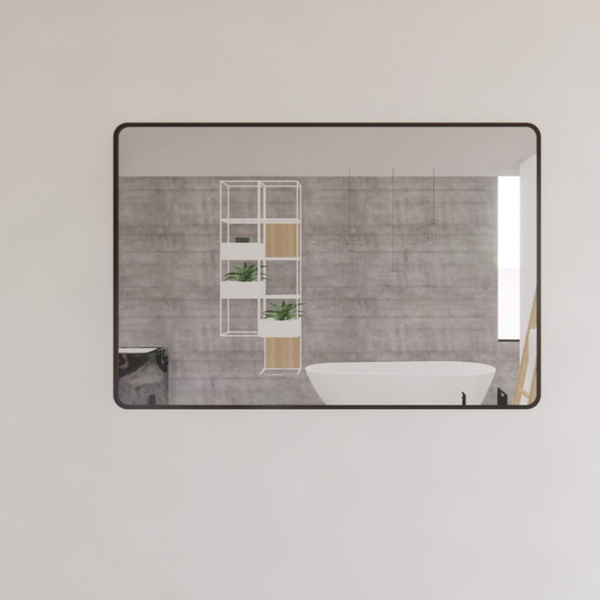 RIVA Rectangle Framed Mirror 900/1200mm - Matte Black