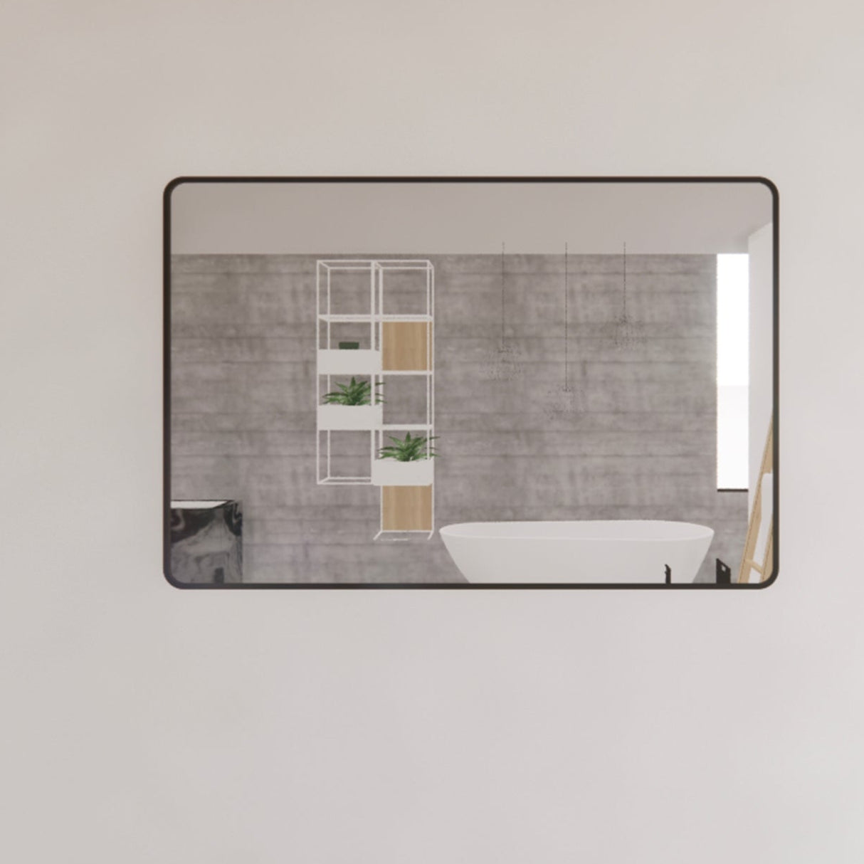 RIVA Rectangle Framed Mirror 900/1200mm - Matte Black