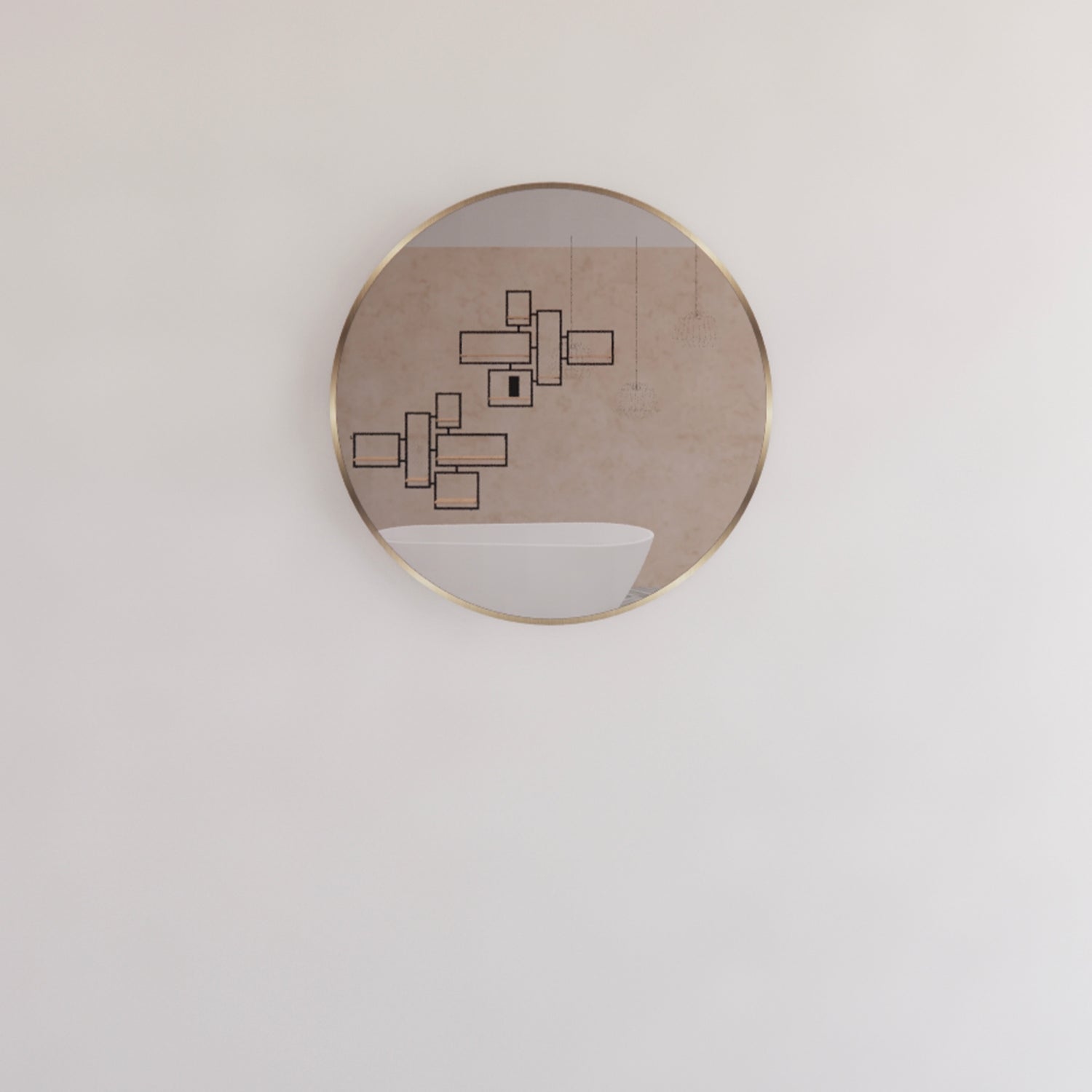 RIVA Round Framed Mirror 600/800mm - Brushed Gold