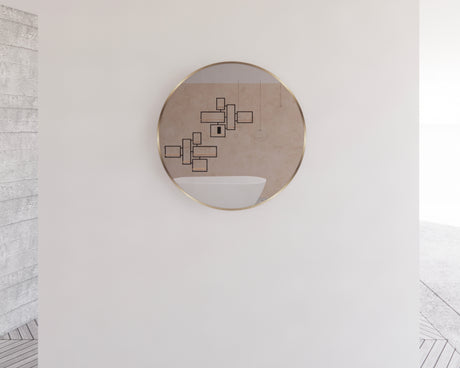 RIVA Round Framed Mirror 600/800mm - Brushed Gold