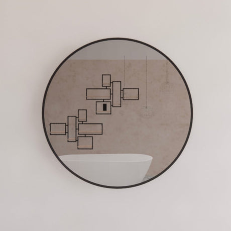 RIVA Round Framed Mirror 600/800mm - Matte Black