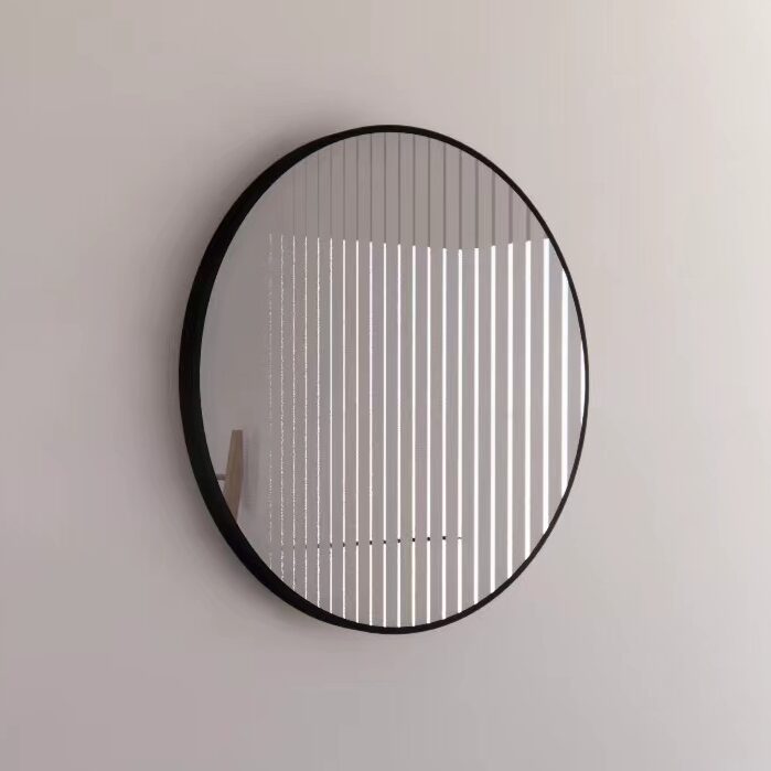 RIVA Round Framed Mirror 600/800mm - Matte Black