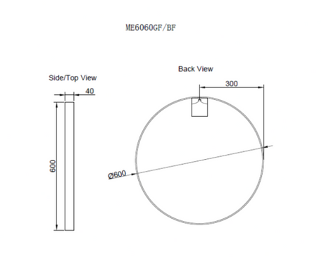 RIVA Round Framed Mirror 600/800mm 