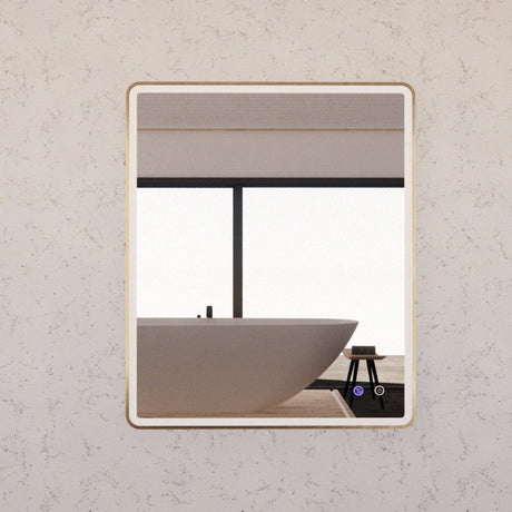 RIVA S4 LED Rectangle Frame Mirror 900/1200mm - Brushed Gold
