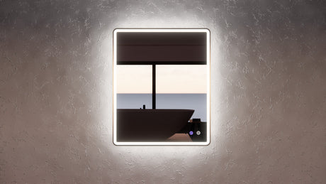 RIVA S4 LED Rectangle Frame Mirror 900/1200mm - Brushed Gold