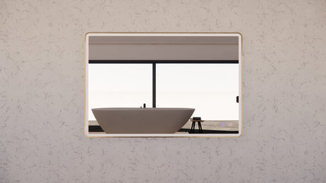 RIVA S4 LED Rectangle Frame Mirror 900/1200mm - Brushed Gold