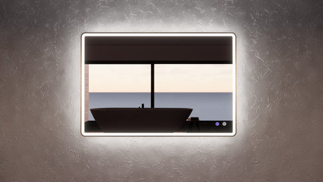 RIVA S4 LED Rectangle Frame Mirror 900/1200mm - Brushed Gold