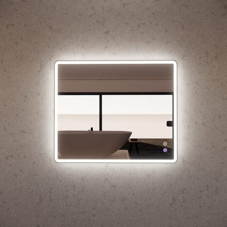 RIVA S4 LED Rectangle Frame Mirror 900/1200mm Brushed Nickel