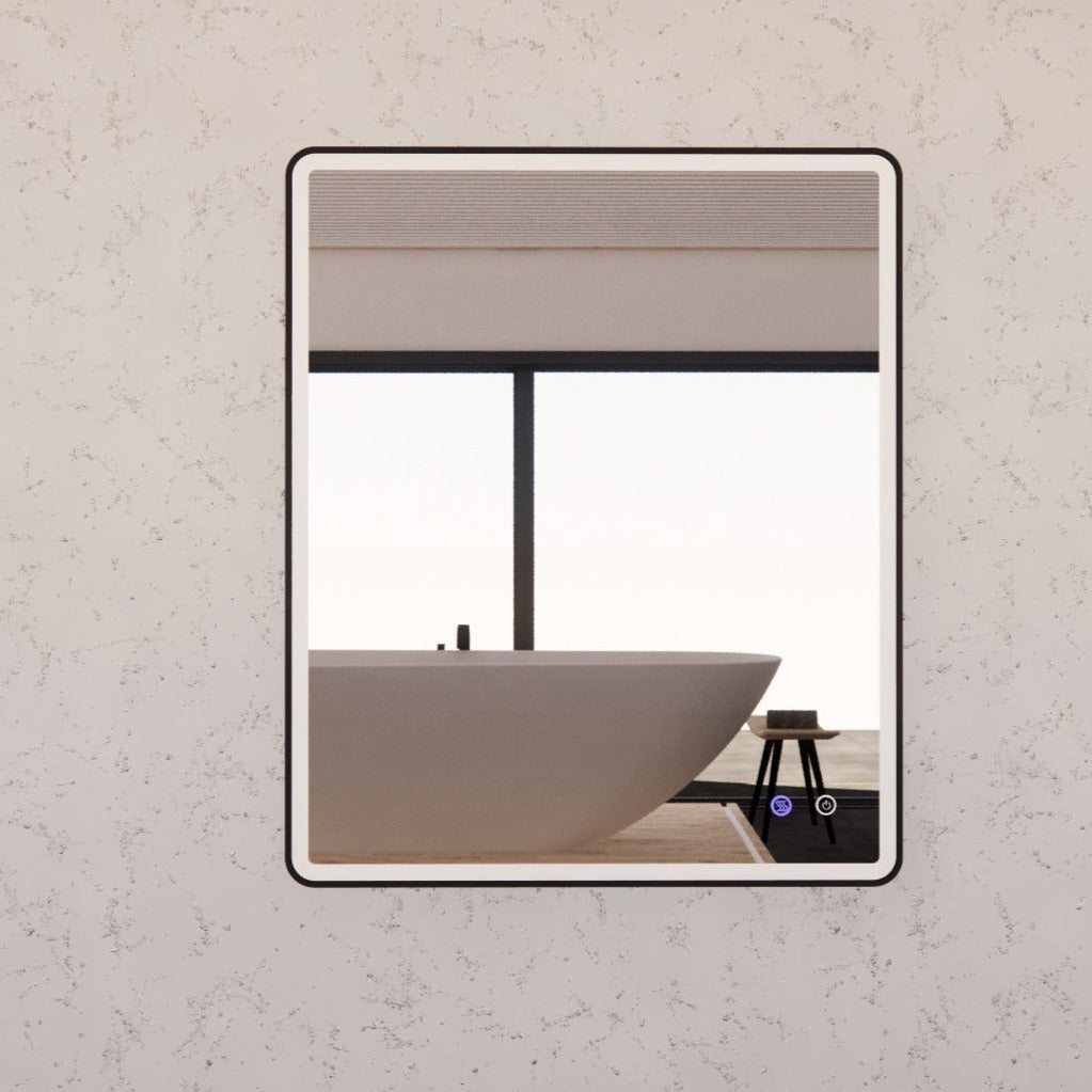 RIVA S4 LED Rectangle Frame Mirror 900/1200mm Matte Black