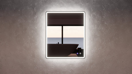 RIVA S4 LED Rectangle Frame Mirror 900/1200mm Matte Black
