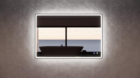 RIVA S4 LED Rectangle Frame Mirror 900/1200mm Matte Black