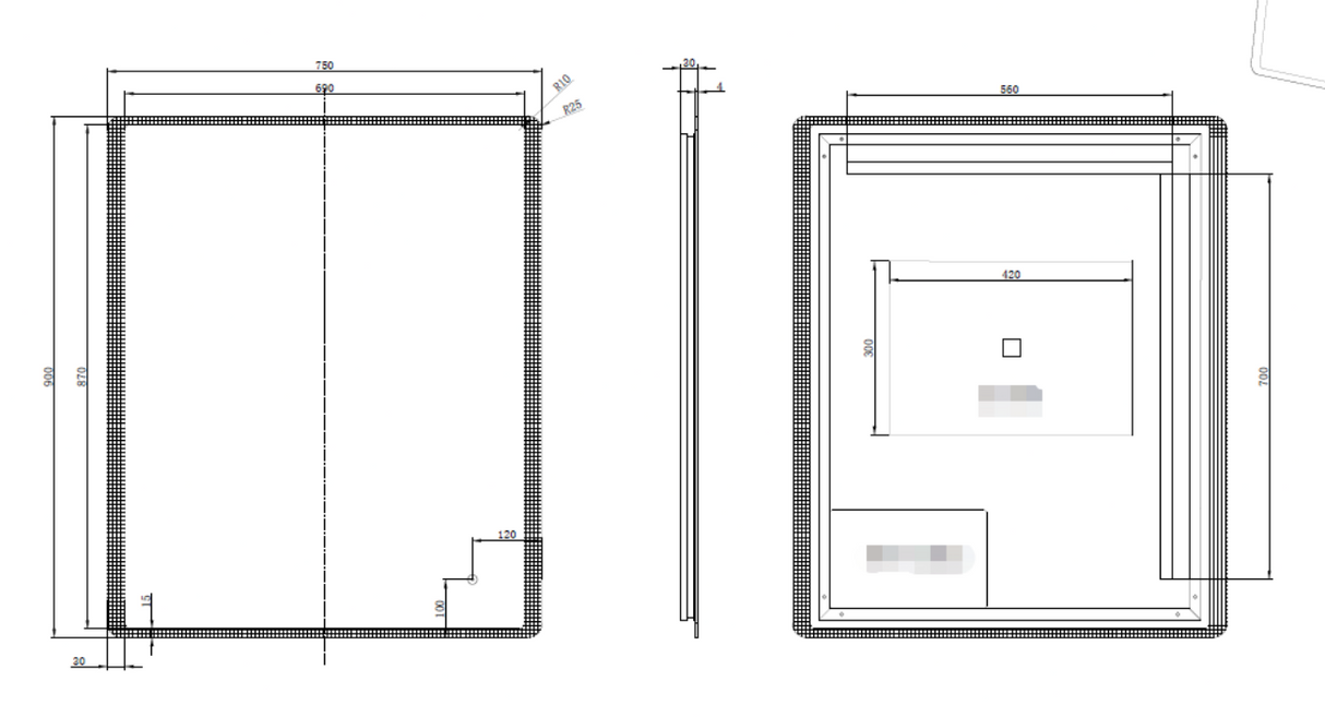RIVA S5 LED Rectangle Frameless Mirror 500/750/1200/1500mm-Clearance