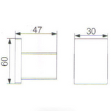 Rosa Robe Hook - Technical Drawing