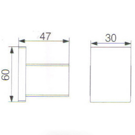 Rosa Robe Hook - Technical Drawing