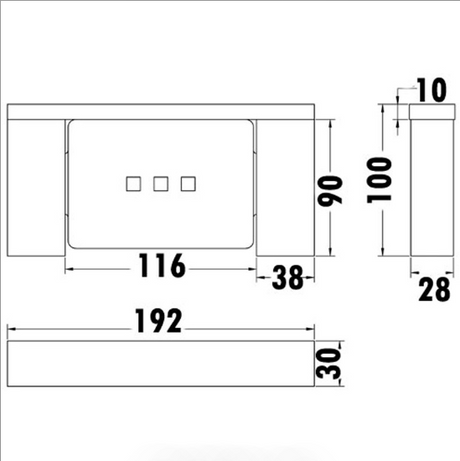 Rosa Metal Soap Holder - Technical Drawing