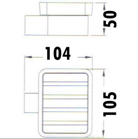 Rosa Glass Soap Dish - Technical Drawing