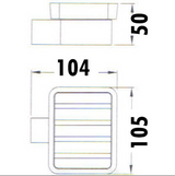 Rosa Glass Soap Dish - Technical Drawing