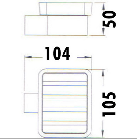 Rosa Glass Soap Dish - Technical Drawing
