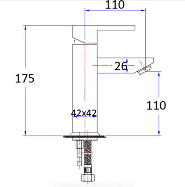 Rosa Square Basin Mixer (Chrome)