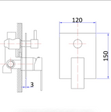 Rosa Wall Mixer With Diverter