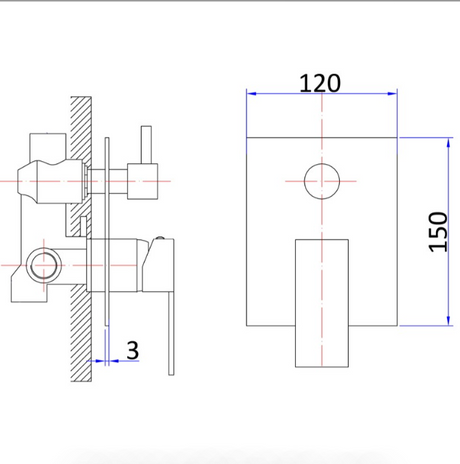 Rosa Wall Mixer With Diverter