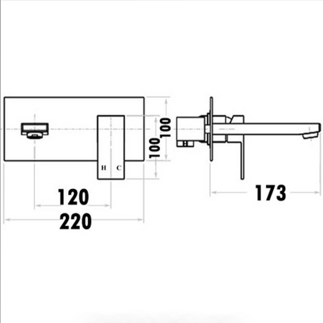 Rosa Wall Basin Mixer