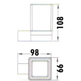 Rosa Tumbler Holder - Matte Black Technical Drawing