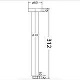 Round Vertical Shower Arm