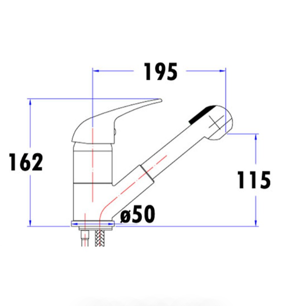 Ruby Pull-out Sink Mixer (Chrome)