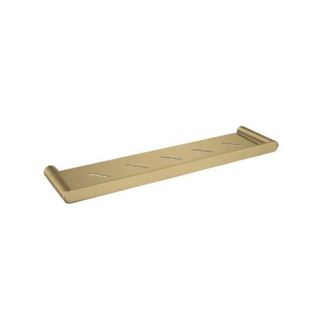 RUSHY Round Stainless Steel Shelf - Brushed Brass