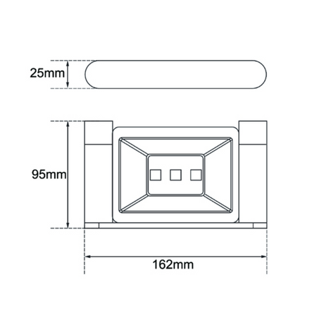 RUSHY Soap Dish Holder - Chrome Technical Drawing