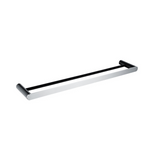 RUSHY Double Towel Rail 600mm - Black & Chrome