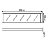RUSHY Round Stainless Steel Shelf - Brushed Gun Metal Technical Drawing