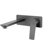 RUSHY Square Wall Mixer With Spout - Brushed Gun Metal