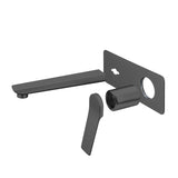 RUSHY Square Wall Mixer With Spout - Brushed Gun Metal